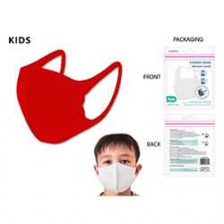 MASQUE ROUGE LAVABLE POUR ENFANTS - SAC À FERMETURE ÉCLAIR